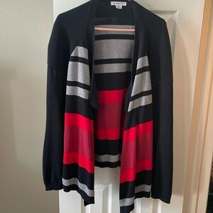 Red, black and gray cardigan. Liz Claiborne size XXL TALL